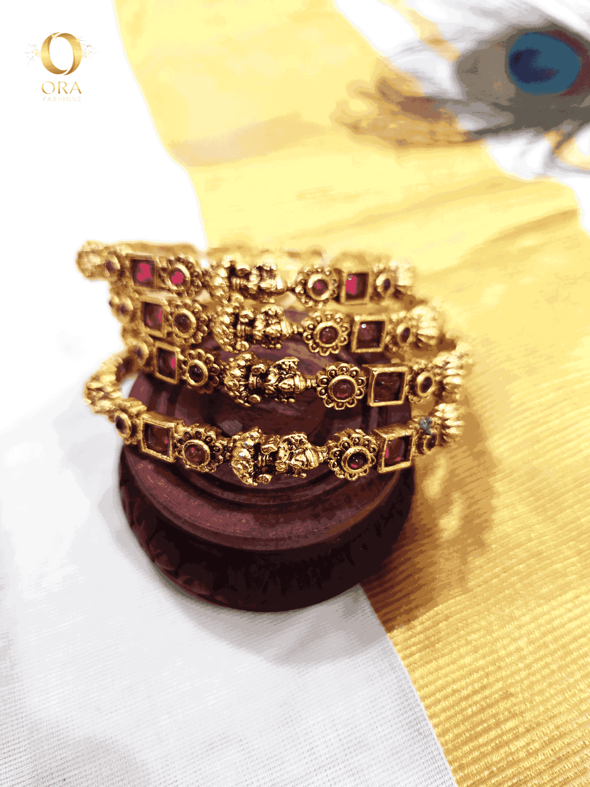 ORA ANTIQUE LAKSHMI RUBY BANGLES