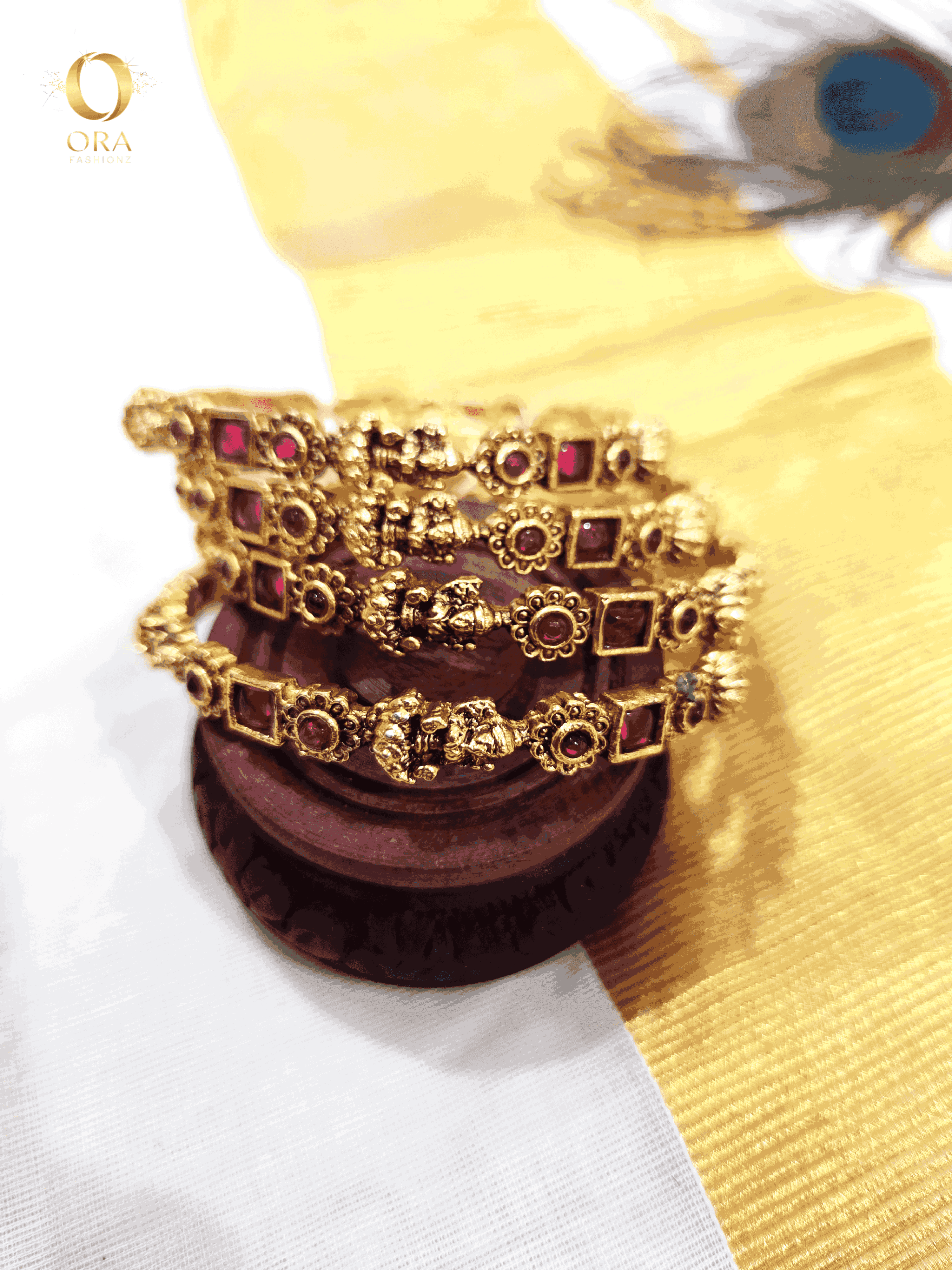 ORA ANTIQUE LAKSHMI RUBY BANGLES