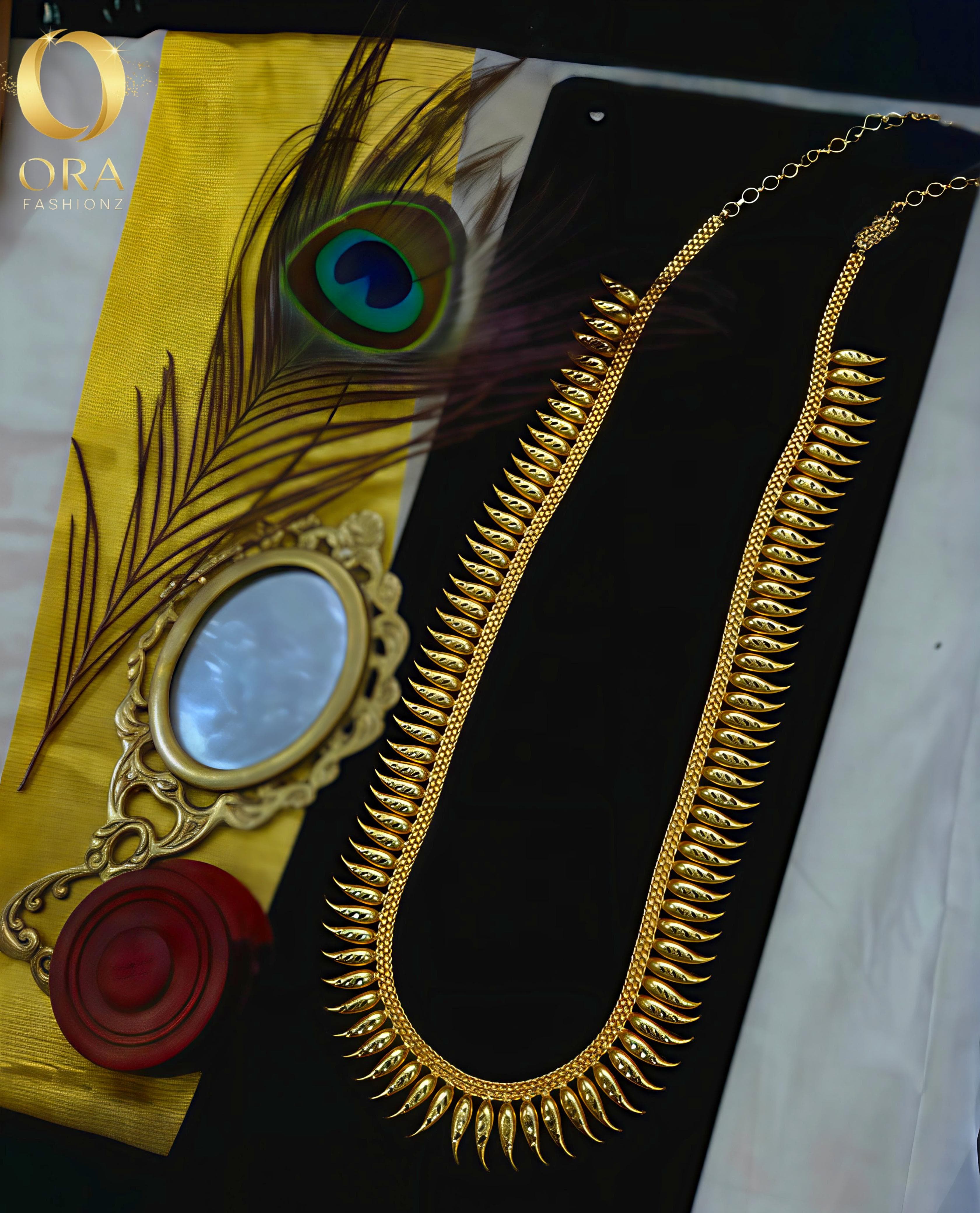 ORA MATTE GOLD TONE MULLA MOTTU SAREE MALA PREMIUM