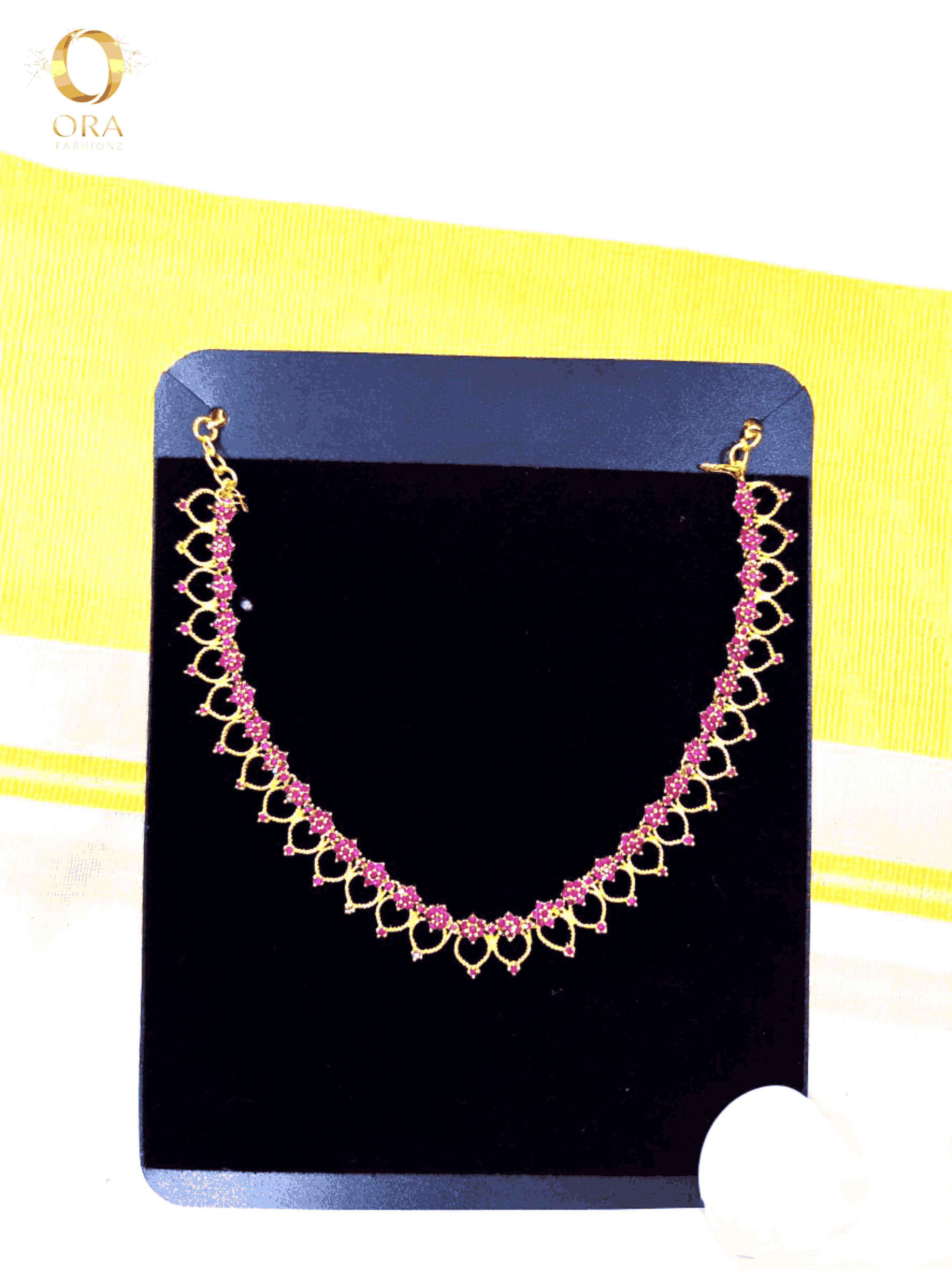 ORA GOLD-TONED BLOSSOM RUBY NECKLACE PREMIUM