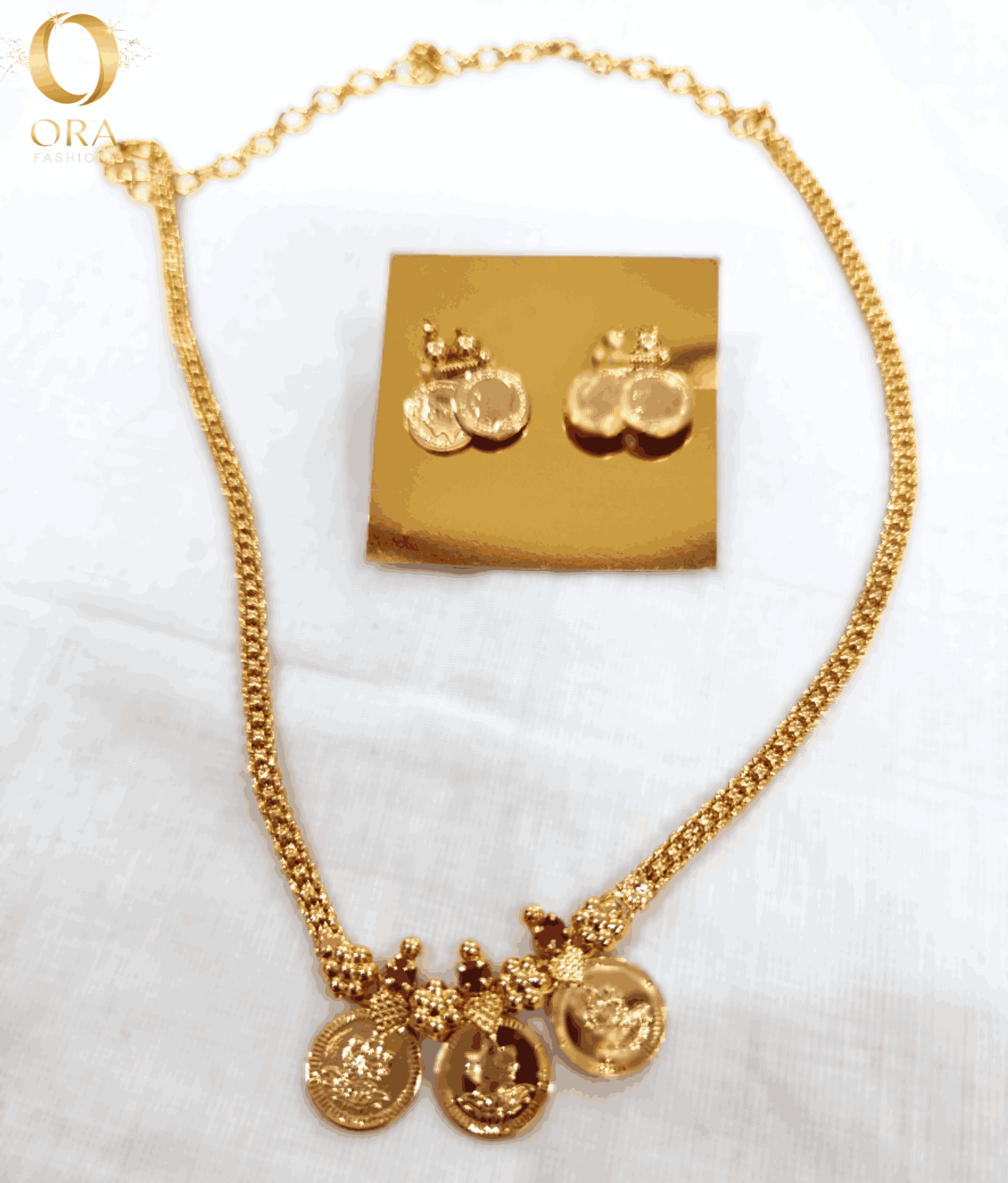 ORA GOLD-TONED LAKSHMI KASU MALA